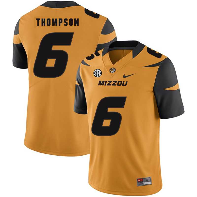 Missouri Tigers #6 Khmari Thompson Gold Nike College Football Jersey